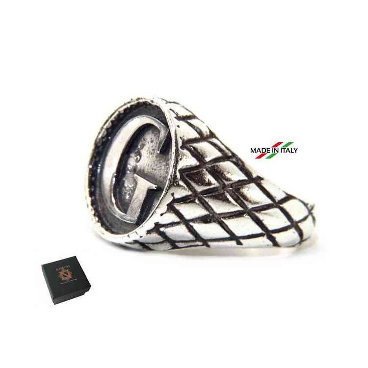 NSA|NALBORI Ring Silver 925 chevalier shield adjustable letter G