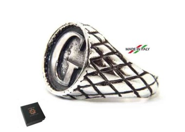 NSA|NALBORI Ring Silver 925 chevalier shield adjustable letter G