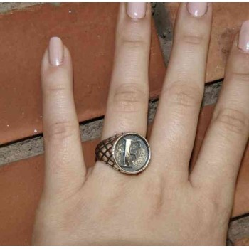 NSA|NALBORI Ring Silver 925 chevalier shield adjustable letter F