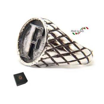 NSA|NALBORI Ring Silver 925 chevalier shield adjustable letter F