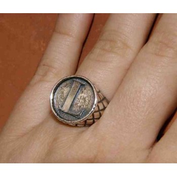 NSA|NALBORI Ring Silver 925 chevalier shield adjustable letter L