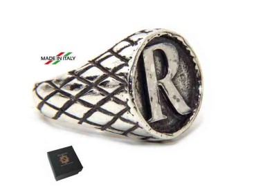 NSA|NALBORI Ring Silver 925 chevalier shield adjustable letter R