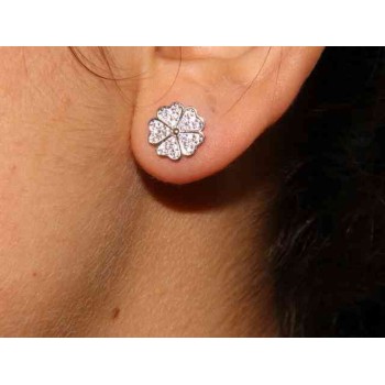 NSA|NALBORI 925 silver four-leaf clover and zircon earrings