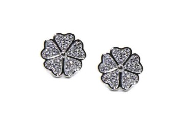 NSA|NALBORI 925 silver four-leaf clover and zircon earrings