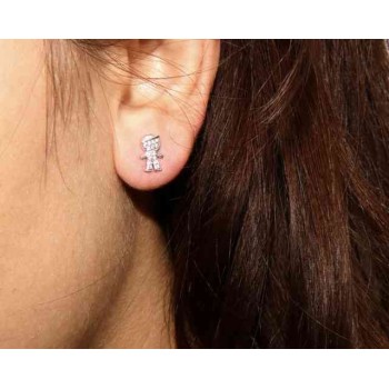 NSA|NALBORI 925 silver child earrings with cubic zirconia cap
