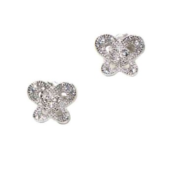 NSA|NALBORI 925 silver butterfly cubic zirconia earrings