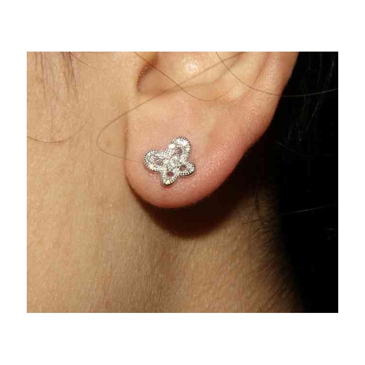 NSA|NALBORI 925 silver butterfly cubic zirconia earrings