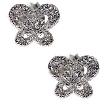 NSA|NALBORI 925 silver butterfly cubic zirconia earrings