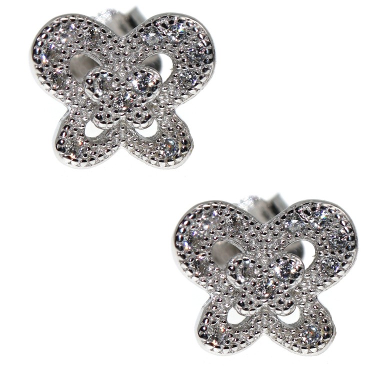 NSA|NALBORI 925 silver butterfly cubic zirconia earrings