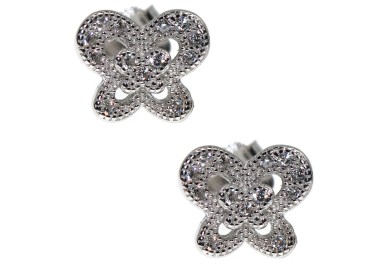 NSA|NALBORI 925 silver butterfly cubic zirconia earrings