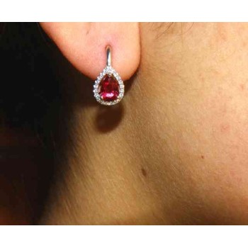 NSA|NALBORI Nun earrings in 925 silver ruby red drop