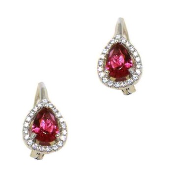 NSA|NALBORI Nun earrings in 925 silver ruby red drop