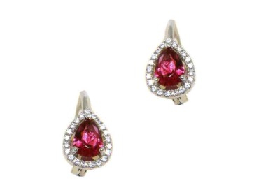NSA|NALBORI Nun earrings in 925 silver ruby red drop