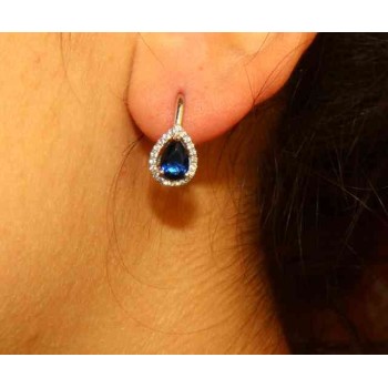 NSA|NALBORI Nun earrings in 925 silver sapphire blue drop