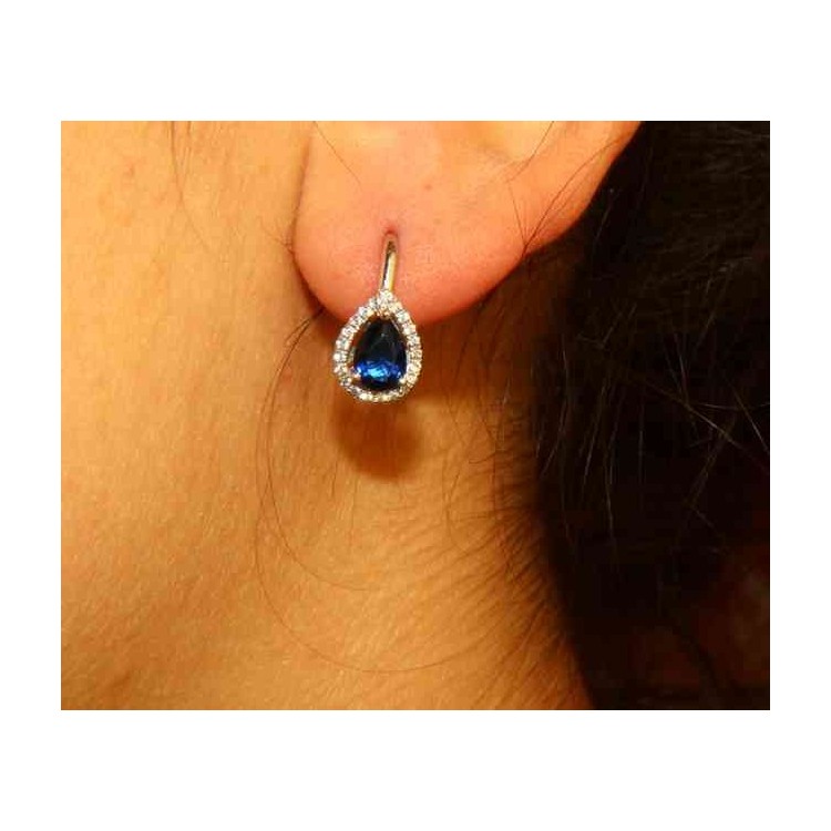 NSA|NALBORI Nun earrings in 925 silver sapphire blue drop