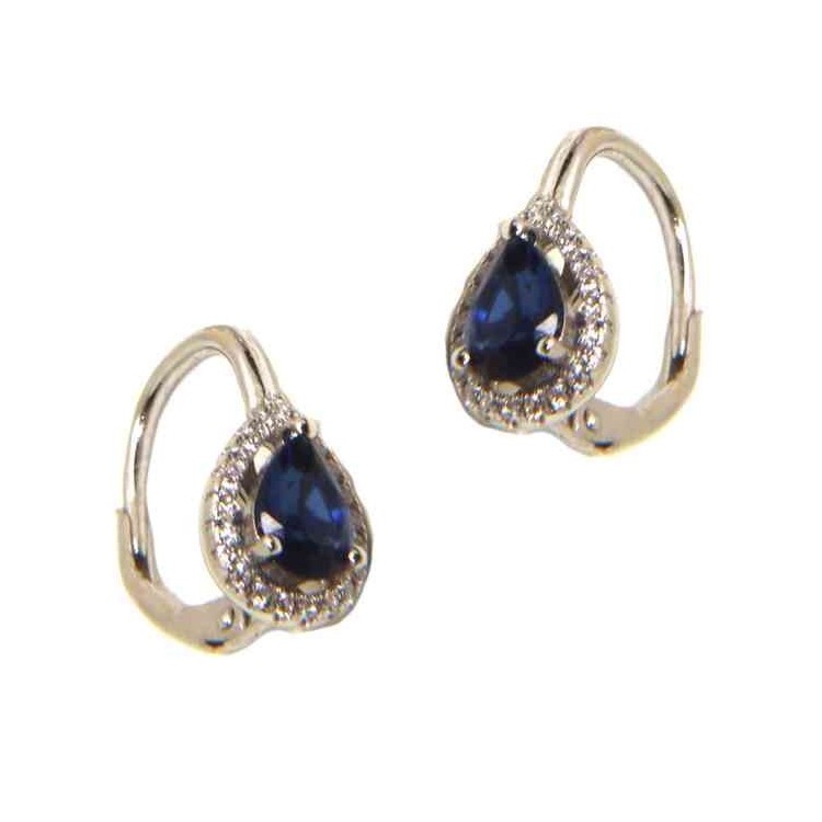 NSA|NALBORI Nun earrings in 925 silver sapphire blue drop