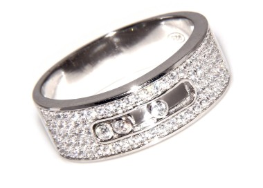 NSA|fede argento 925 fascia con 5 file zirconi microsetting brillante e binario anello