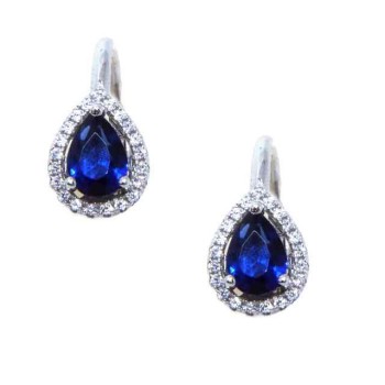 NSA|NALBORI Nun earrings in 925 silver sapphire blue drop