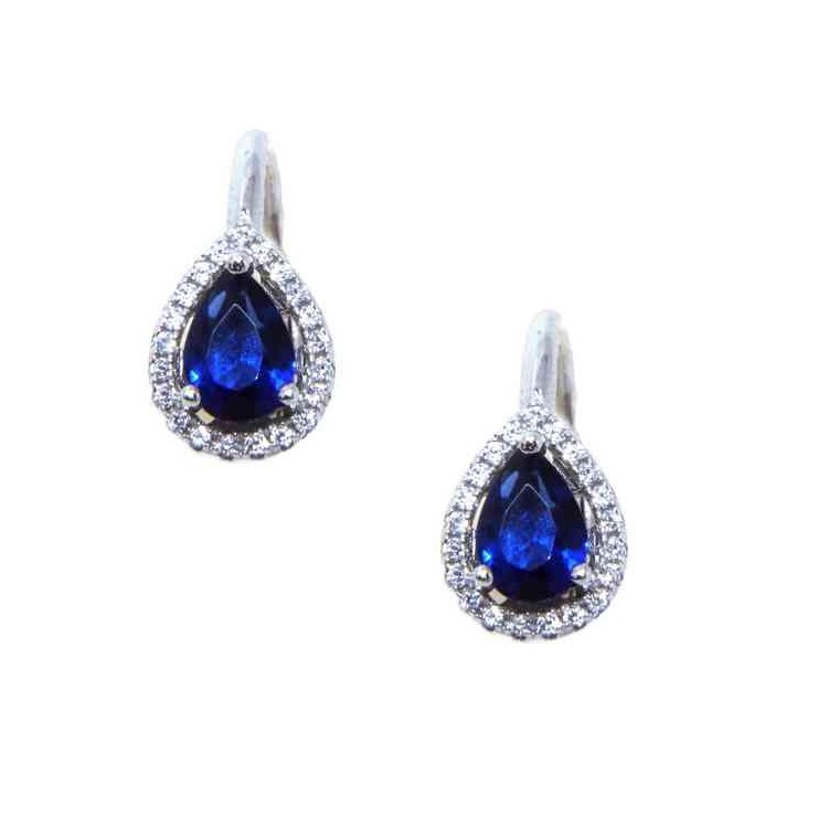 NSA|NALBORI Nun earrings in 925 silver sapphire blue drop