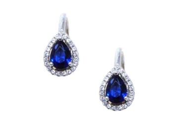 NSA|NALBORI Nun earrings in 925 silver sapphire blue drop