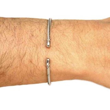 NSA|NALBORI Cable open rigid bracelet with knob