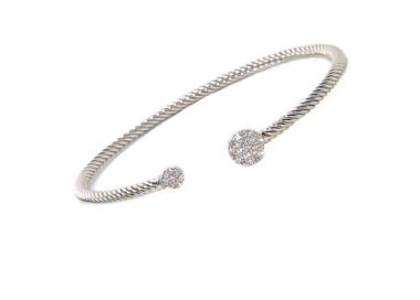 NSA|NALBORI Cable open rigid cable bracelet with zircon disc