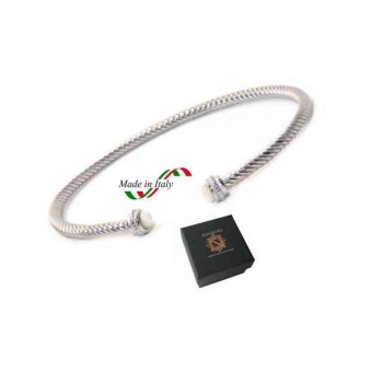 NSA|NALBORI Cable rigid cable bracelet open with mother of pearl