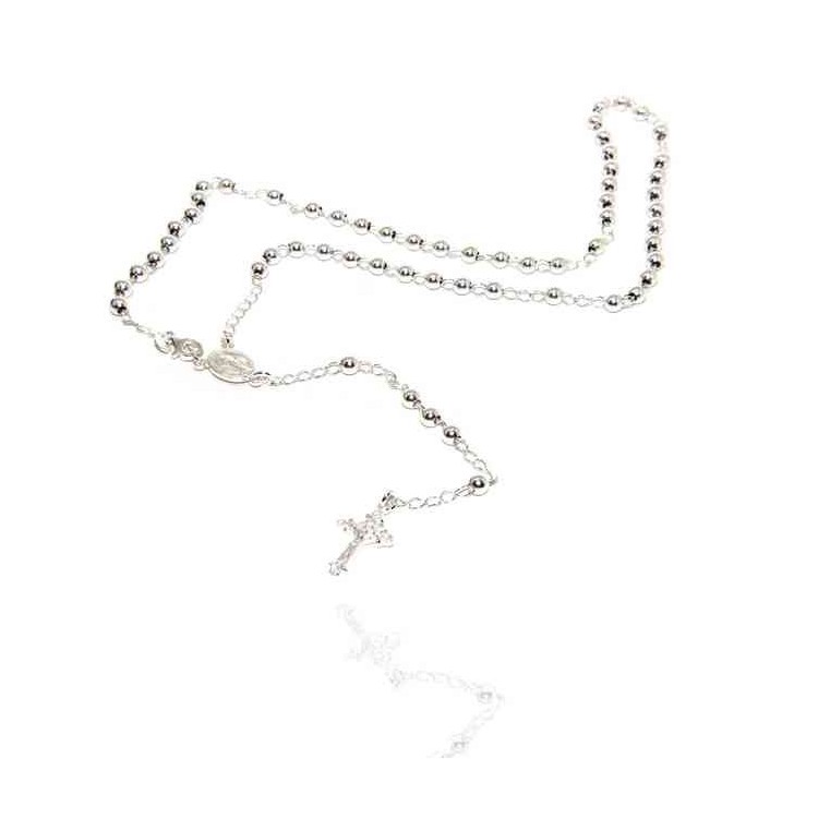 NSA|NALBORI Rosary necklace in 925 sterling silver with balls 4 mm 45 cm