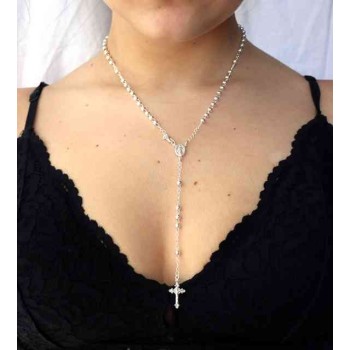 NSA|NALBORI Rosary necklace in 925 sterling silver with balls 4 mm 45 cm