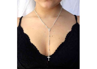 NSA|NALBORI Rosary necklace in 925 sterling silver with balls 4 mm 45 cm