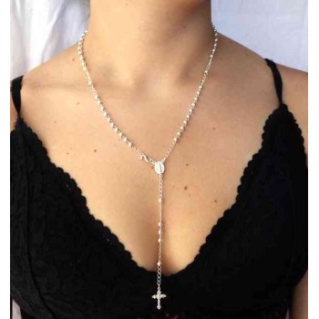 NSA|NALBORI Rosary necklace in 925 sterling silver with balls 4 mm 50 cm