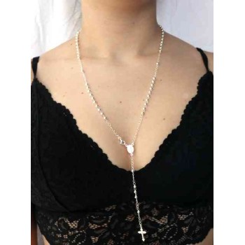 NSA|NALBORI Rosary necklace in 925 sterling silver with balls 4 mm 60 cm