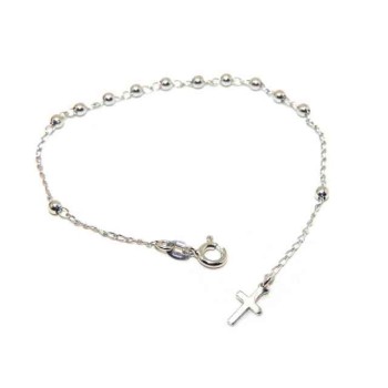 NSA|NALBORI Bracciale rosario Argento 925 palline 3 mm cm 18,00