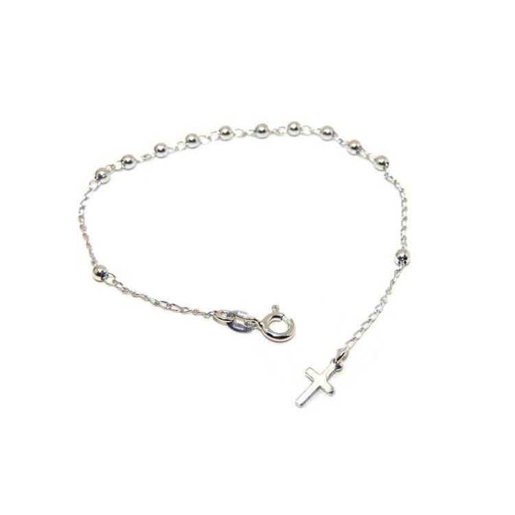 NSA|NALBORI 925 silver rosary bracelet 3 mm balls simple 18.00 cm