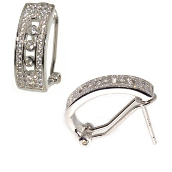 NSA|orecchini argento 925 semicerchi omega con zirconi per donna