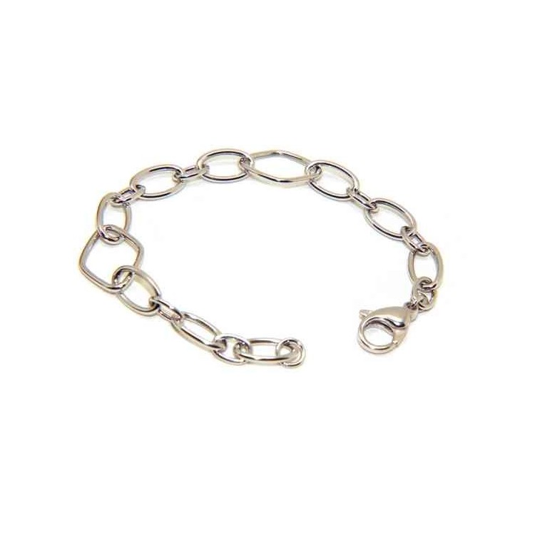 NSA|NALBORI Bracciale donna in Argento 925 ovali e rombi polso 16,5 cm