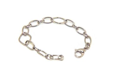 NSA|NALBORI Bracciale donna in Argento 925 ovali e rombi polso 16,5 cm