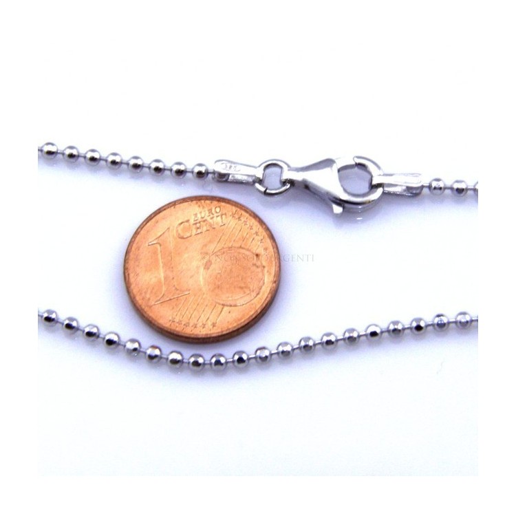 NSA|SILVER 925: Choker necklace dots balls balls balls diamond various lengths from 1.8 mm