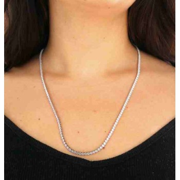 NSA|RomaBijoux | 925 silver tennis necklace 60 + 5 cm long - 3 mm zk stones