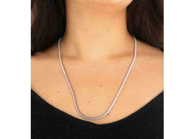 NSA|collana tennis argento 925 con zirconi lunga foto indossata