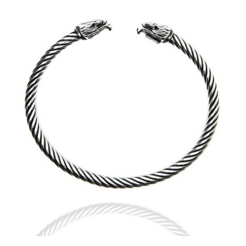 NSA|Cable line by NALBORI, open and semi-rigid bracelet made entirely by hand with Italian 925 silver.