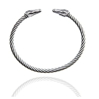 NSA|Cable line by NALBORI, semi-rigid sterling 925 bracelet crocodile