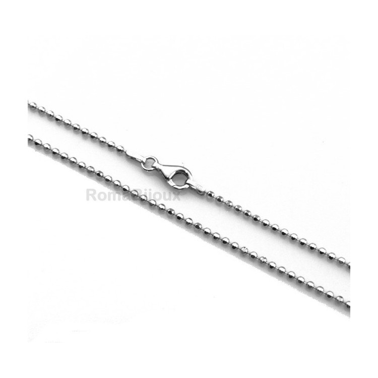 NSA|ARGENTO 925 : Girocollo collana o bracciale pallini palline balls varie lunghezze sfere diamantate da 2,0 mm