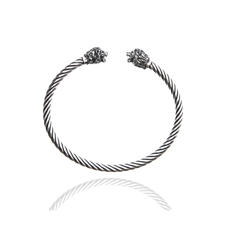NSA|NALBORI Cable open rigid cable bracelet with lion