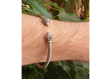 NSA|bracciale argento 925 leone cavo cable marca NALBORI per uomo donna