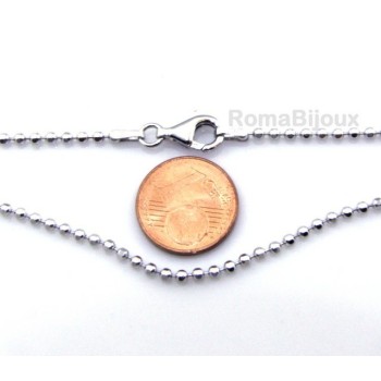 NSA|ARGENTO 925 : Girocollo collana o bracciale pallini palline balls varie lunghezze sfere diamantate da 2,0 mm