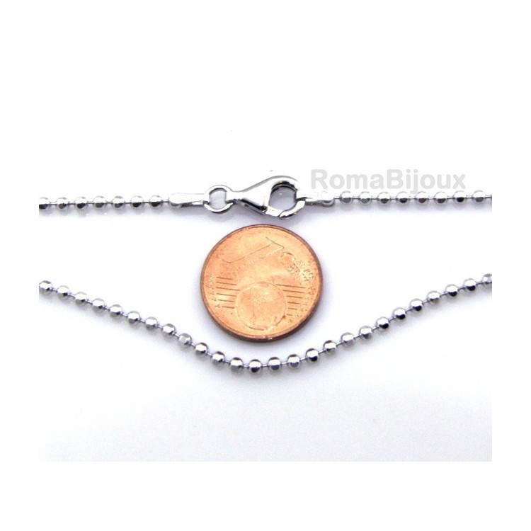 NSA|ARGENTO 925 : Girocollo collana o bracciale pallini palline balls varie lunghezze sfere diamantate da 2,0 mm