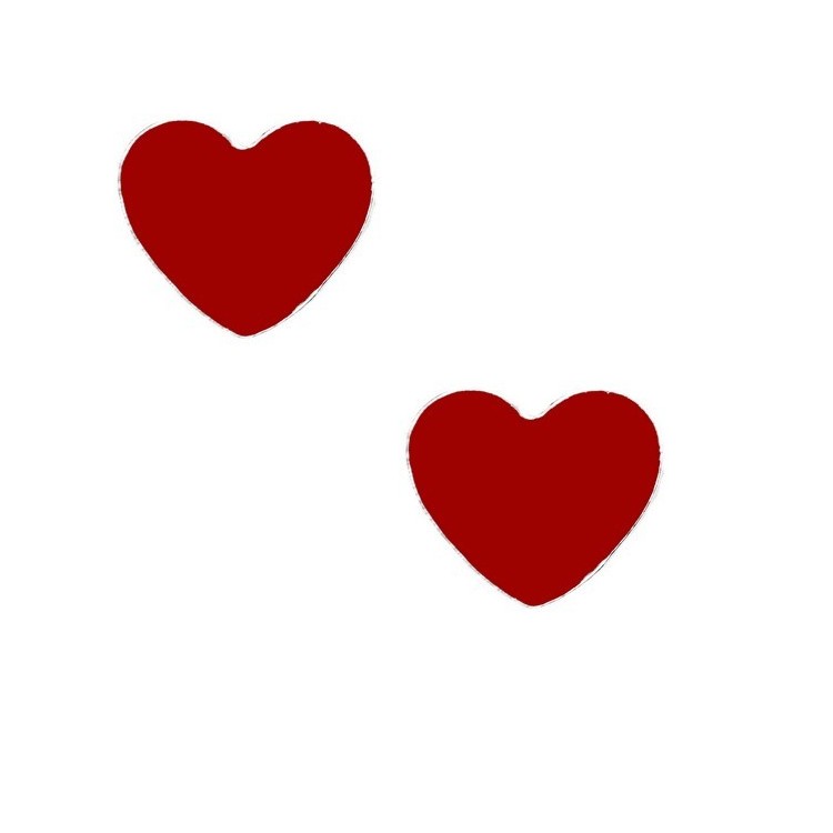 NSA|orecchini argento 925 con cuore smaltato 10mm di NALBORI