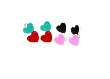 NSA|orecchini argento 925 con cuore smaltato 10mm di NALBORI