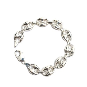 NSA|NALBORI Bracciale Argento 925 maglia marina vuota 13x18 N1413